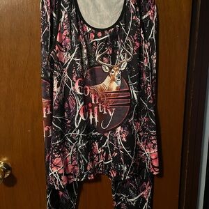 Camo Deer Print Tank and Leggings Set
